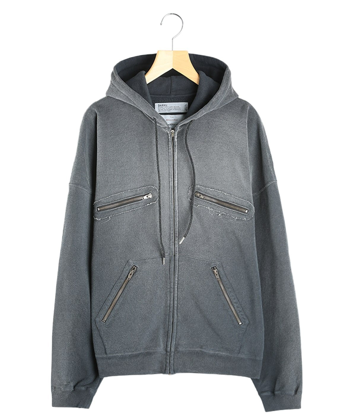 DAIRIKU 25AW 5-Zip Vintage Dyed Hoodie